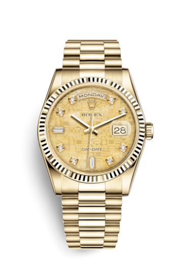 Rolex 118238-0105 : Day-Date 36 Yellow Gold Fluted / President / Champagne MOP Computer
