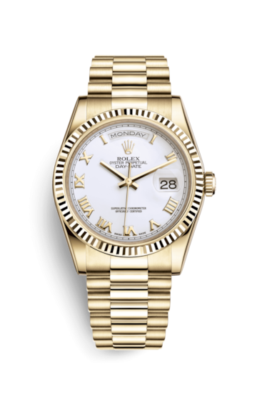Rolex 118238-0122 : Day-Date 36 Yellow Gold / President / White Roman