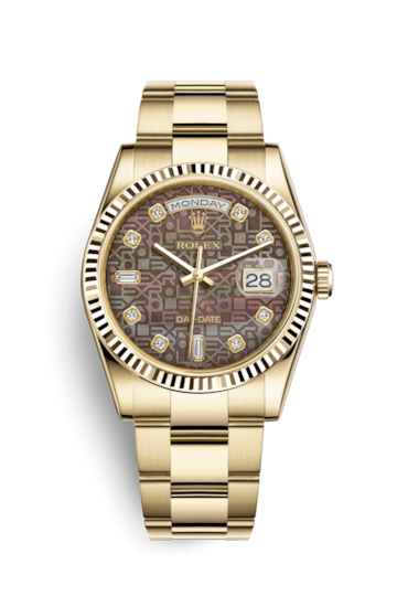 Rolex 118238-0191 : Day-Date 36 Yellow Gold Fluted / Oyster / Black MOP Computer