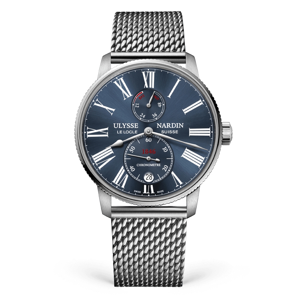 Ulysse Nardin 1183-310-7MIL/43 : Marine Torpilleur Stainless Steel / Blue / Mesh