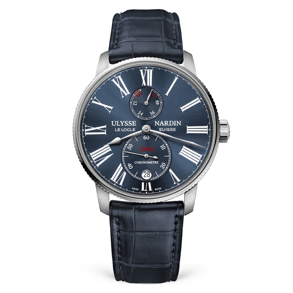 Ulysse Nardin 1183-310/43 : Marine Torpilleur Stainless Steel / Blue / Alligator
