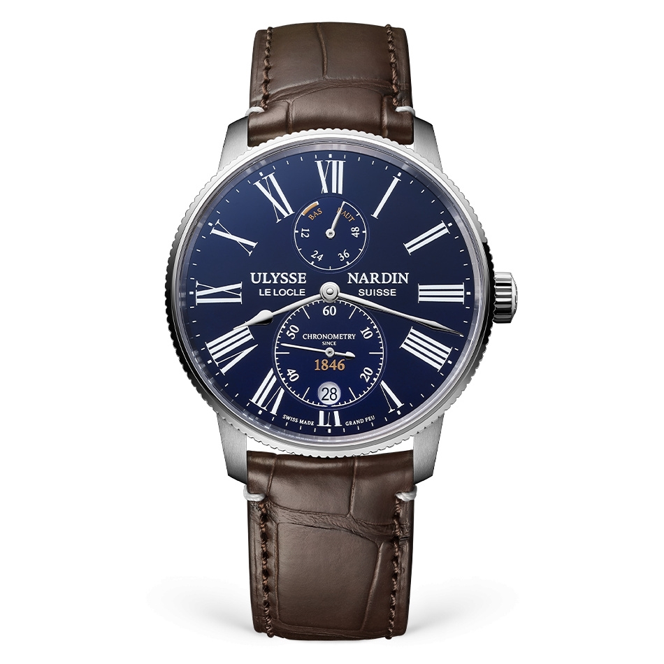 Ulysse Nardin 1183-310LE-3AE-175/1A : Marine Torpilleur Stainless Steel / Blue Enamel / Alligator