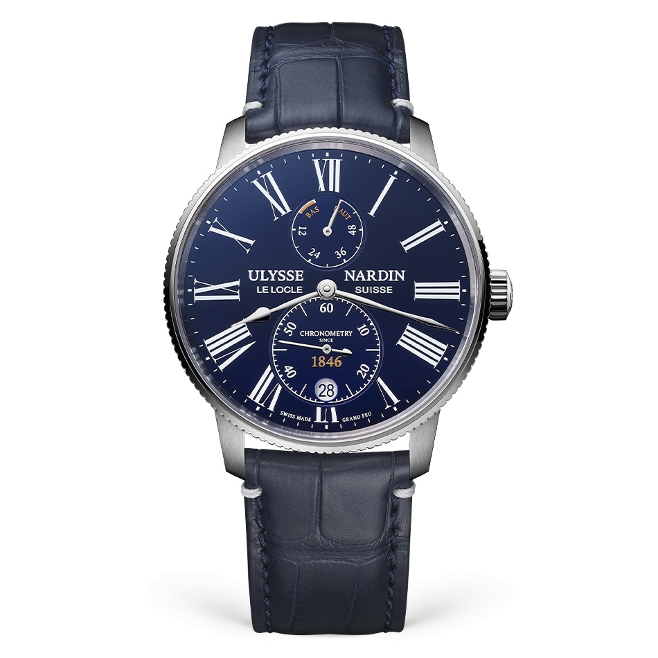 Ulysse Nardin 1183-310LE-3AE-175/1B : Marine Torpilleur Stainless Steel / Blue Enamel / Alligator
