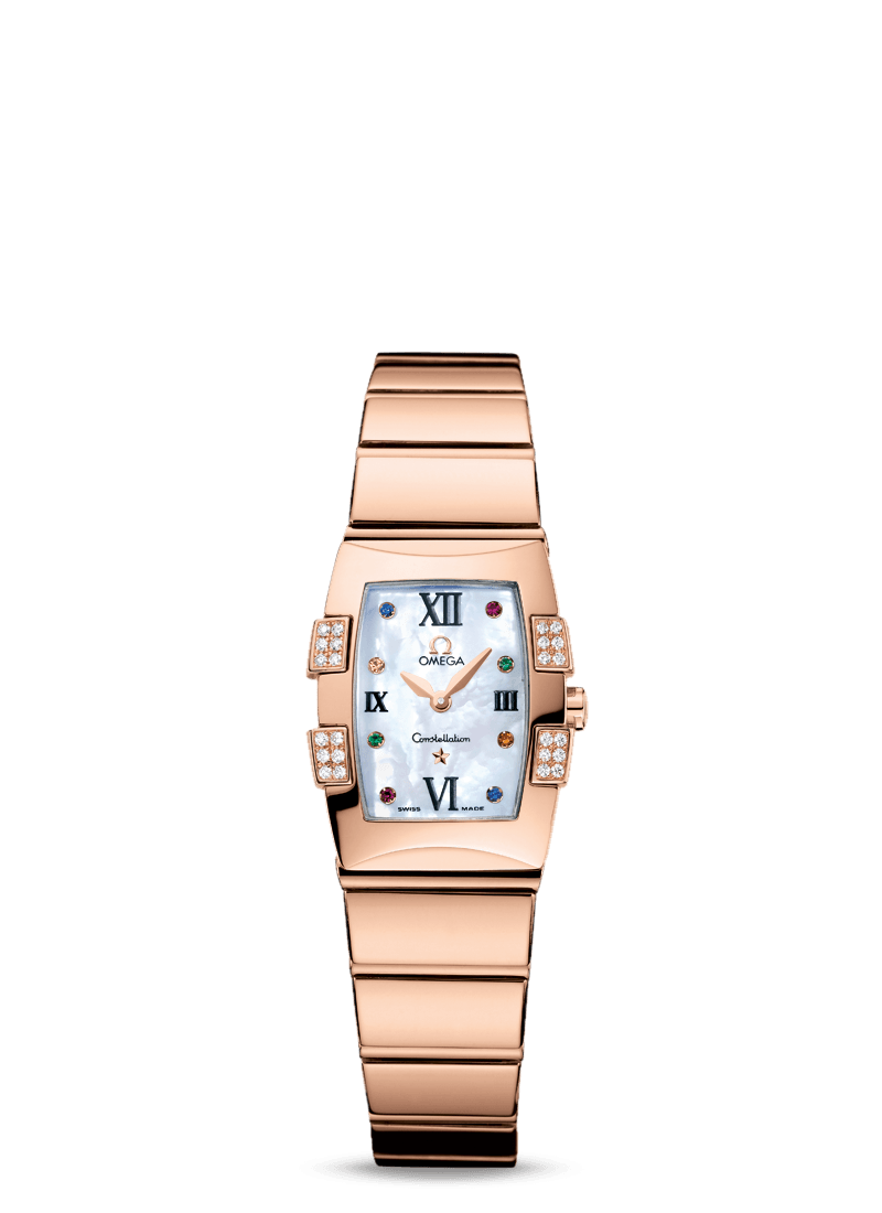 Omega 1183.79.00 : Constellation Quadrella Quartz 19.3 Red Gold / MOP