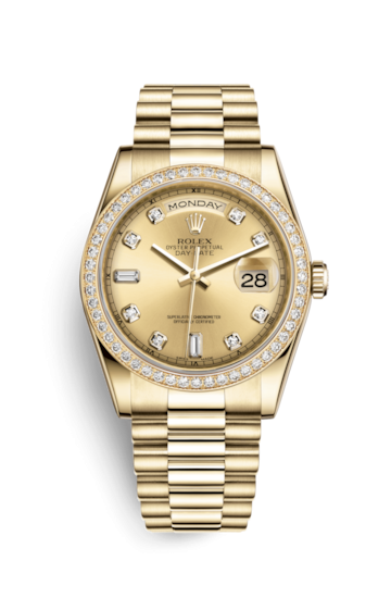 Rolex 118348-0018 : Day-Date 36 Yellow Gold Diamonds / President / Champagne Diamonds