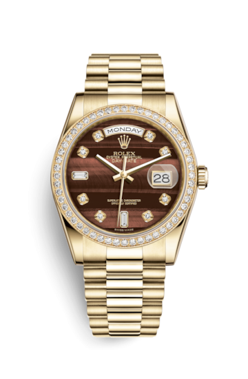 Rolex 118348-0156 : Day-Date 36 Yellow Gold Diamonds / President / Bull's Eye
