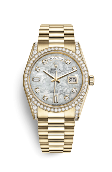 Rolex 118388-0018 : Day-Date 36 Yellow Gold Diamonds / President  / MOP