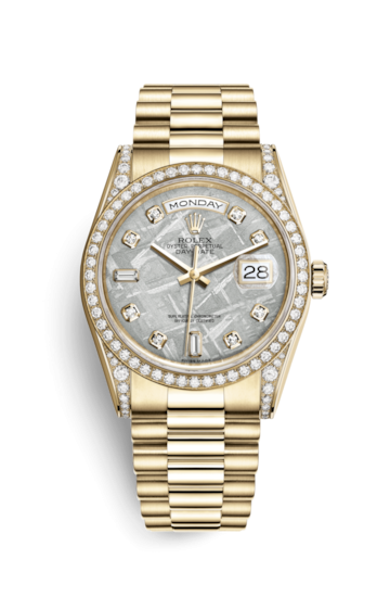 Rolex 118388-0020 : Day-Date 36 Yellow Gold Diamonds / President / Meteorite