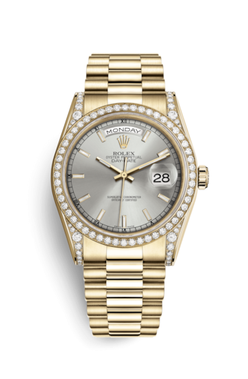 Rolex 118388-0112 : Day-Date 36 Yellow Gold Diamonds / President  / MOP