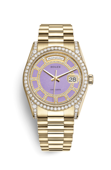Rolex 118388-0161 : Day-Date 36 Yellow Gold Diamonds / President / Lavender Jade Carousel