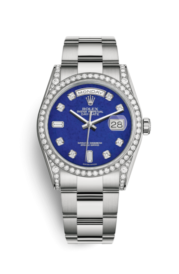 Rolex 118389-0086 : Day-Date 36 White Gold Diamonds / President / Lapis