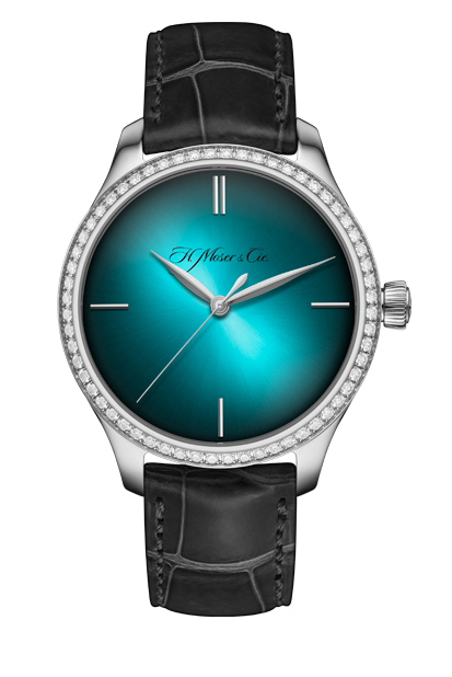H. Moser & Cie 1200-1207 : Endeavour Centre Seconds Stainless Steel / Diamond / Blue Lagoon Purity