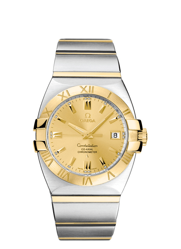 Omega 1201.10.00 : Constellation Co-Axial 35 Double Eagle Stainless Steel / Yellow Gold / Champagne