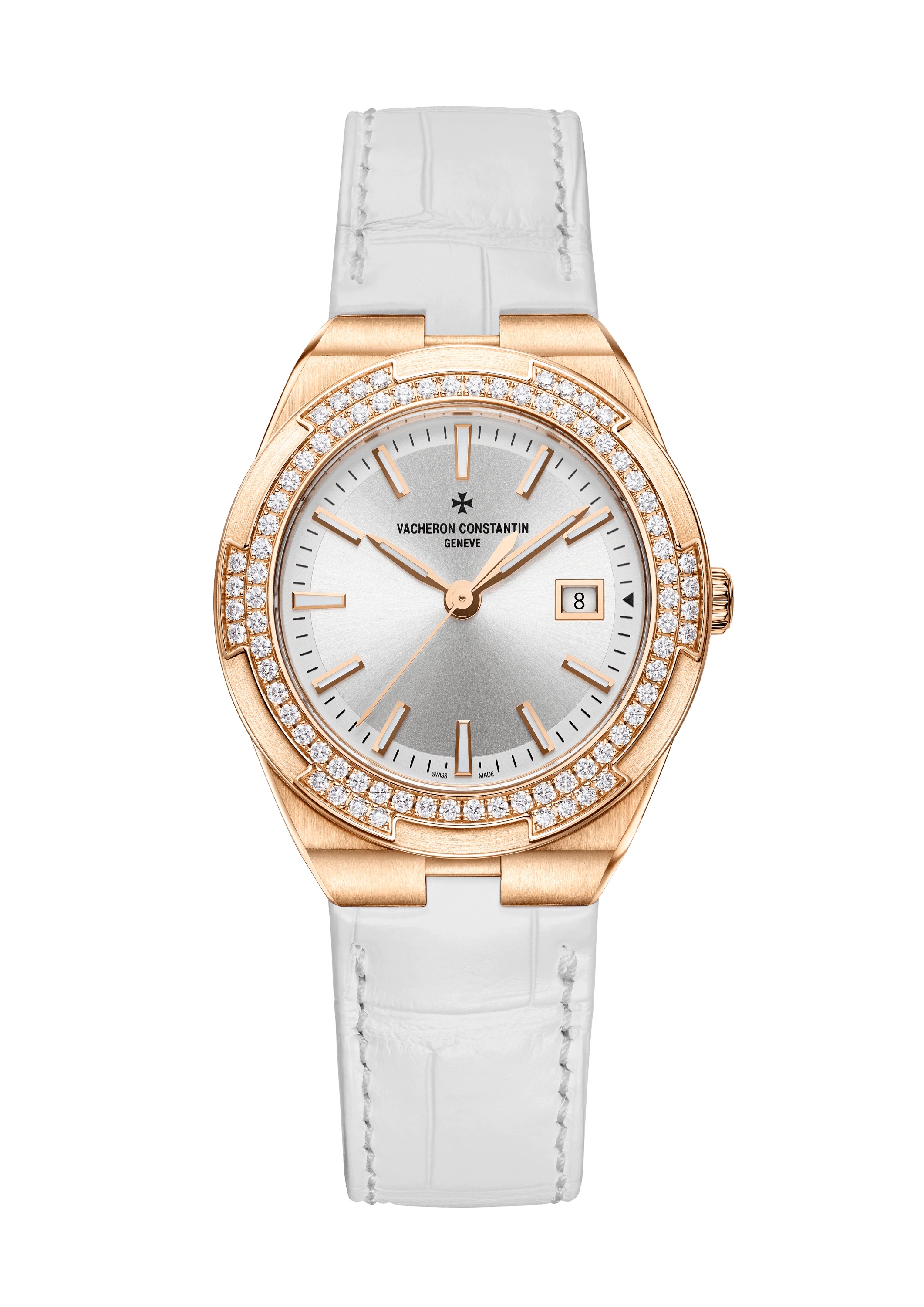 Vacheron Constantin 1205V/000R-B592 : Overseas Quartz Pink Gold / Diamond / Silver