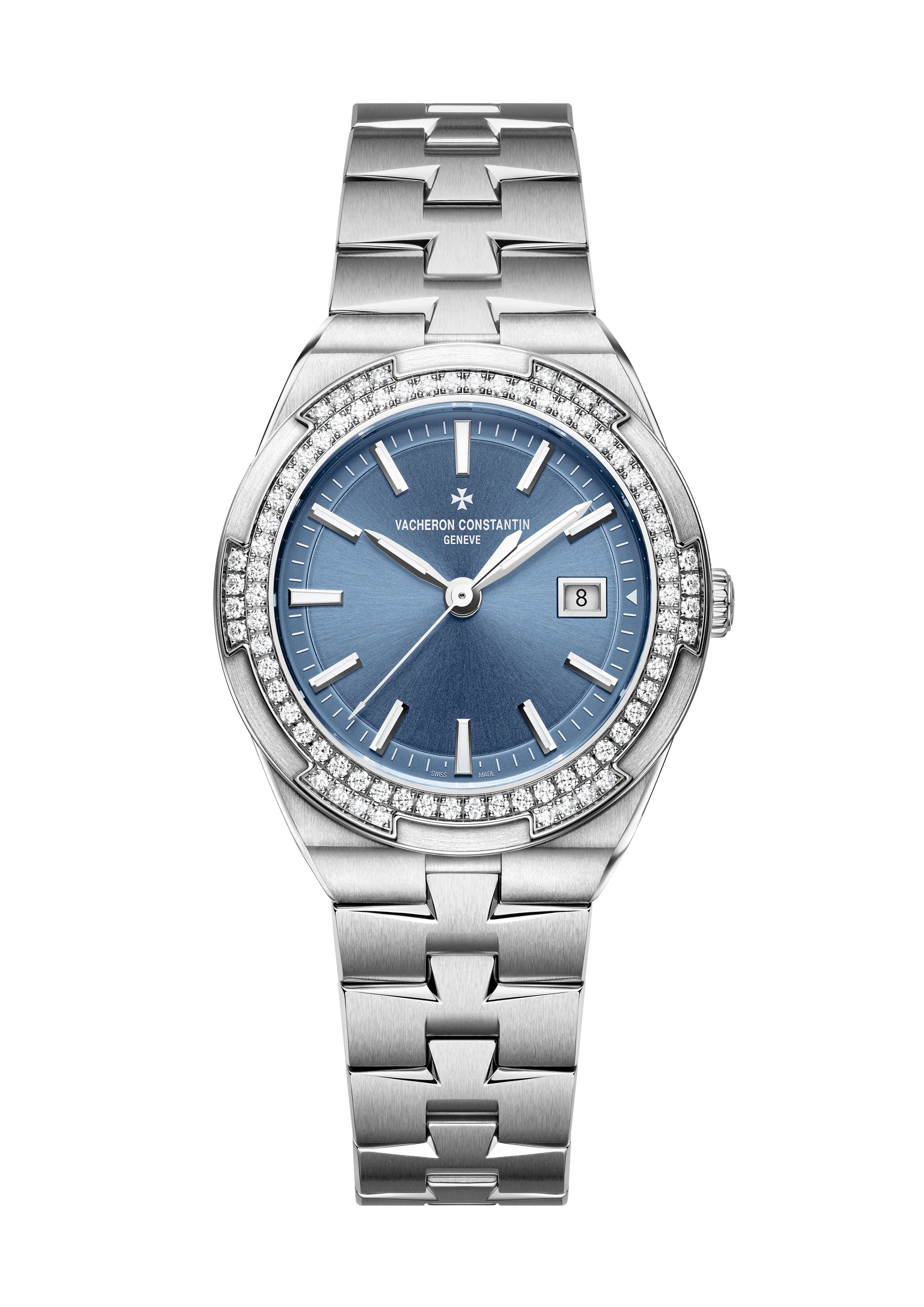 Vacheron Constantin 1205V/100A-B590 : Overseas Quartz Stainless Steel / Diamond / Blue