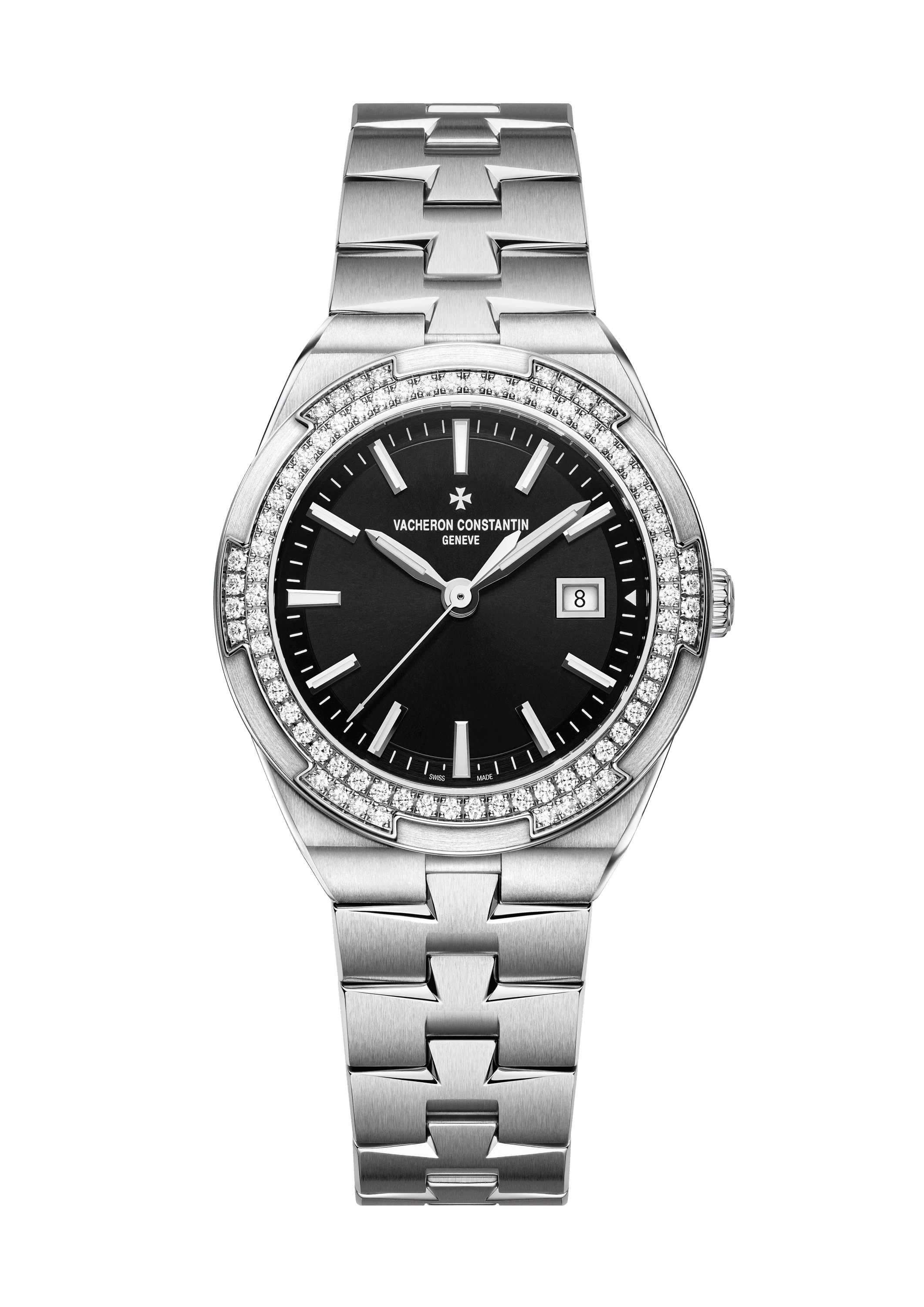Vacheron Constantin 1205V/100A-B591 : Overseas Quartz Stainless Steel / Diamond / Black