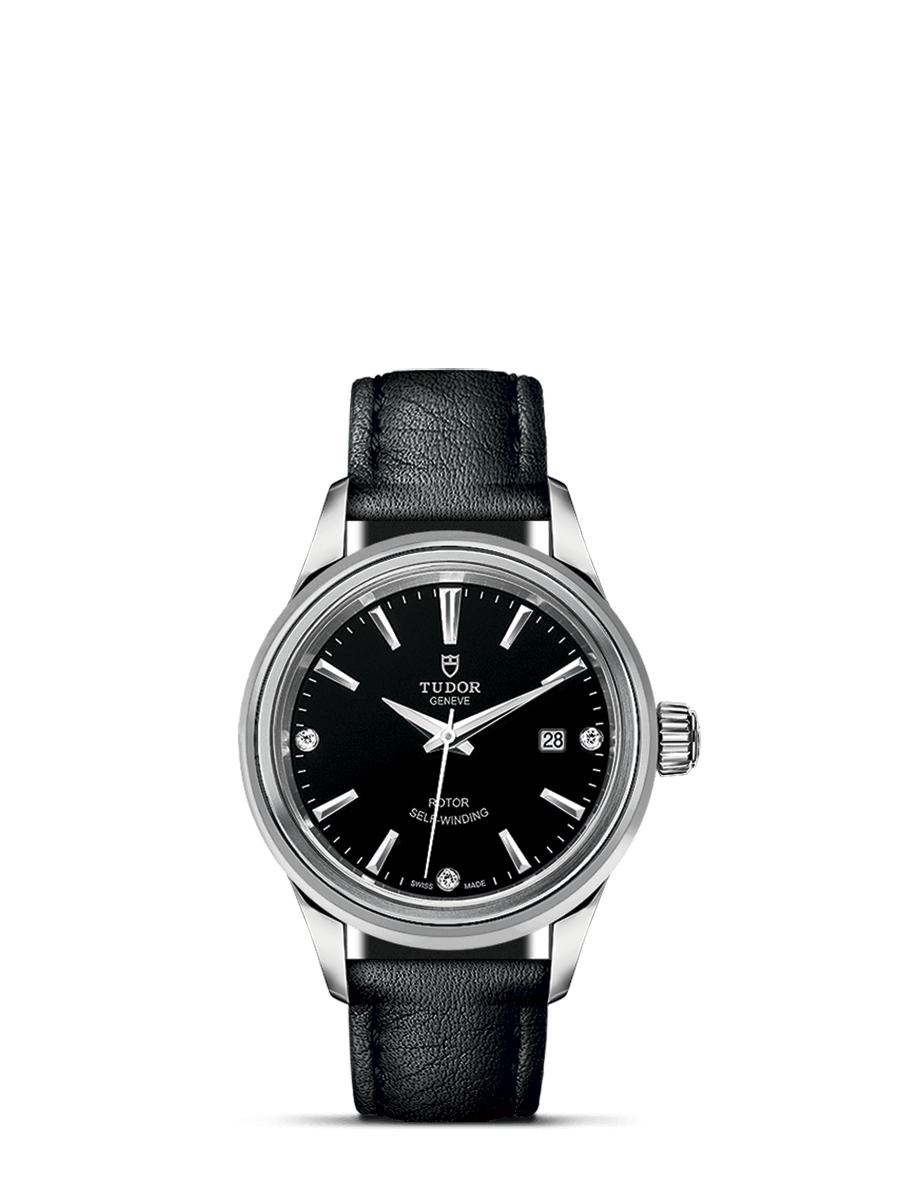 Tudor 12100-0008 : Style 28 Stainless Steel / Black-Diamond / Strap