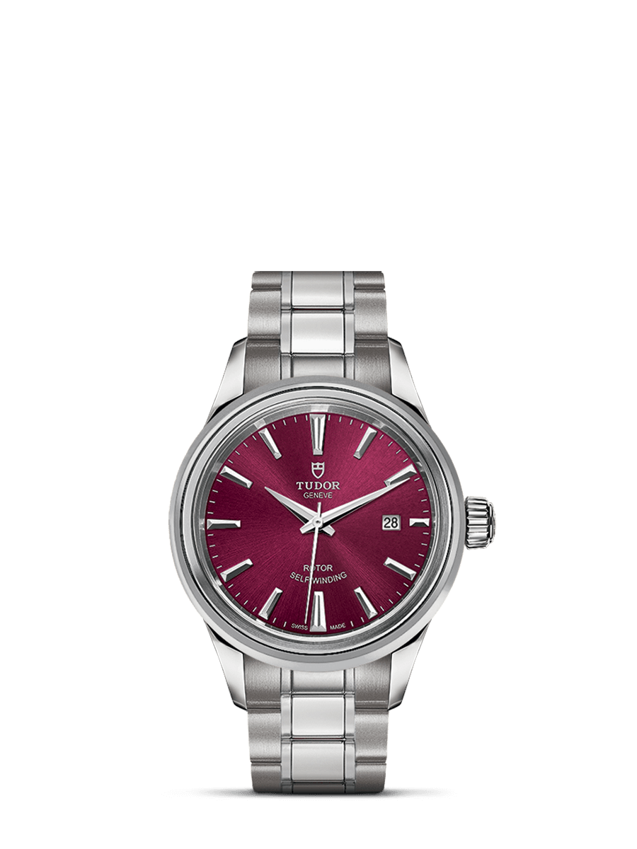Tudor 12100-0011 : Style 28 Stainless Steel / Burgundy / Bracelet