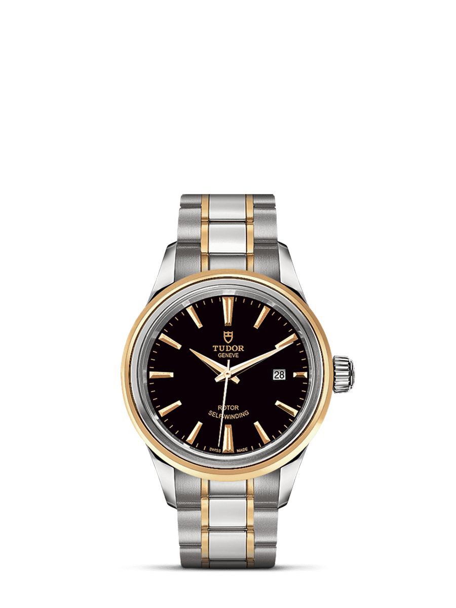 Tudor 12103-0003 : Style 28 Stainless Steel / Yellow Gold / Black / Bracelet