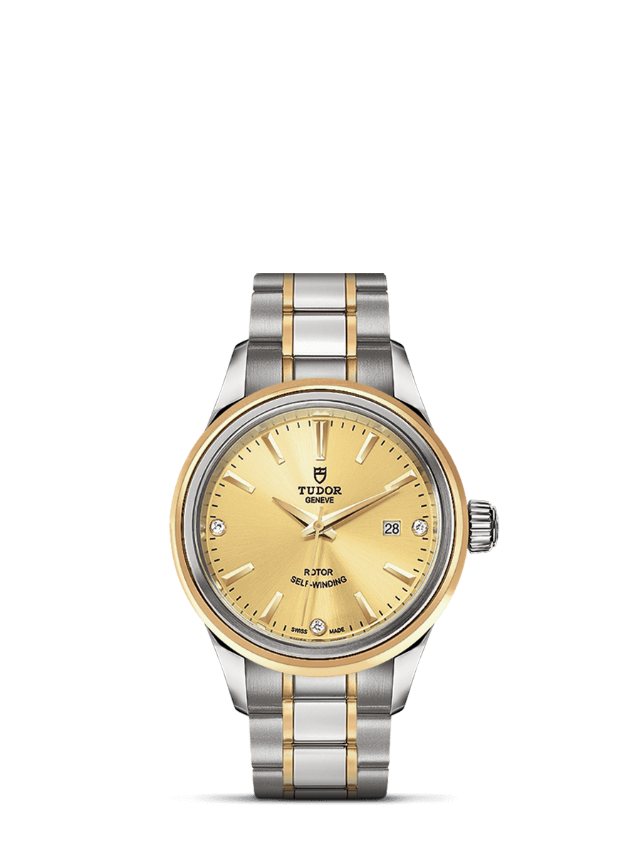 Tudor 12103-0004 : Style 28 Stainless Steel / Yellow Gold / Champagne-Diamond / Bracelet