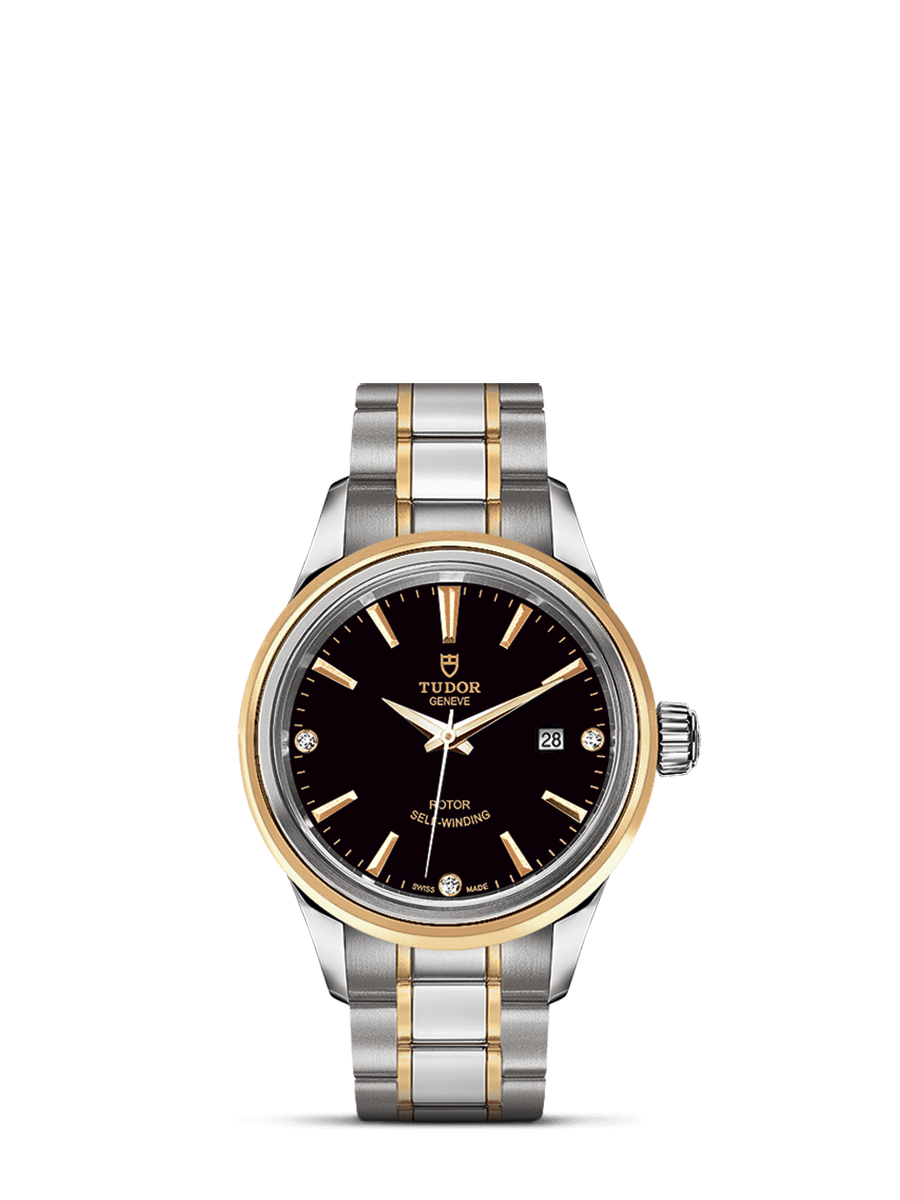 Tudor 12103-0006 : Style 28 Stainless Steel / Yellow Gold / Black-Diamond / Bracelet