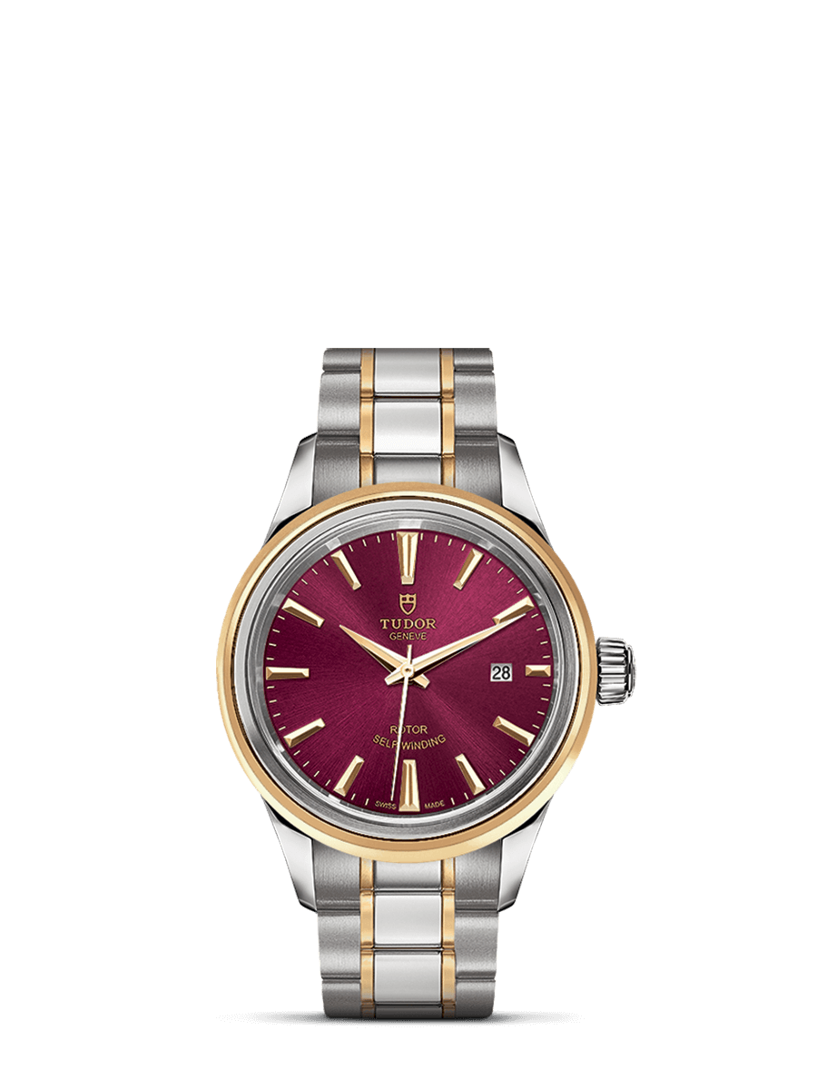 Tudor 12103-0013 : Style 28 Stainless Steel / Yellow Gold / Burgundy / Bracelet