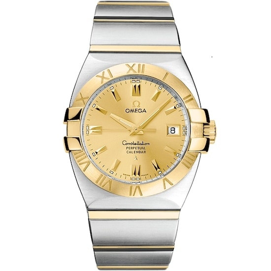 Omega 1211.10.00 : Constellation 35 Chronograph Stainless Steel - Yellow Gold / Champagne