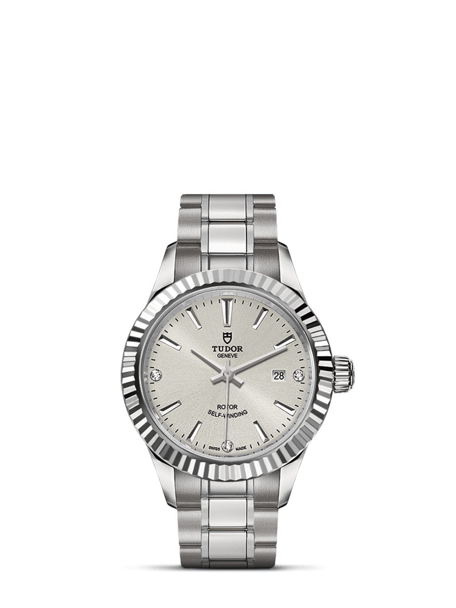 Tudor 12110-0007 : Style 28 Stainless Steel / Fluted / Silver-Diamond / Bracelet