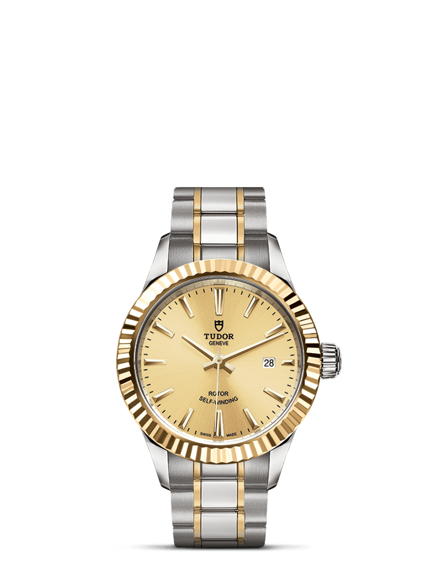 Tudor 12113-0001 : Style 28 Stainless Steel / Yellow Gold / Fluted / Champagne / Bracelet