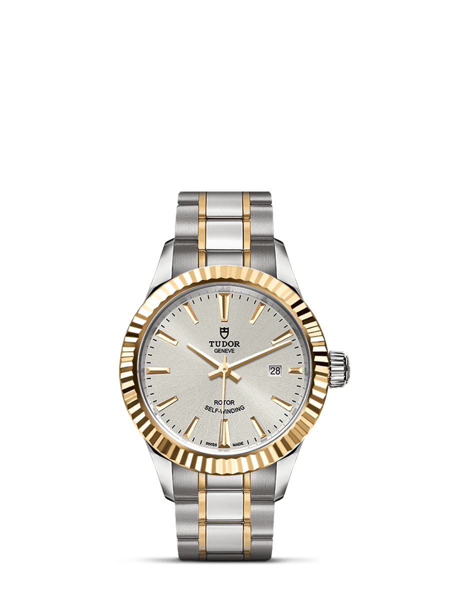 Tudor 12113-0003 : Style 28 Stainless Steel / Yellow Gold / Fluted / Silver / Bracelet