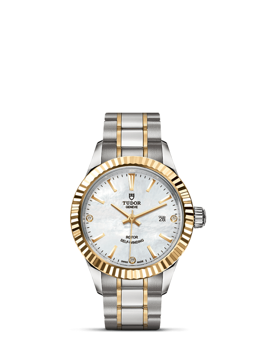 Tudor 12113-0017 : Style 28 Stainless Steel / Yellow Gold / Fluted / MOP-Diamond / Bracelet