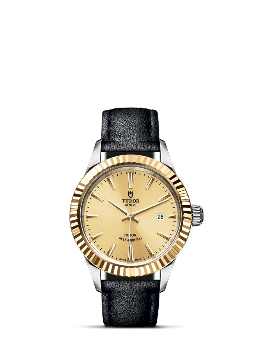 Tudor 12113-0019 : Style 28 Stainless Steel / Yellow Gold / Fluted / Champagne / Strap