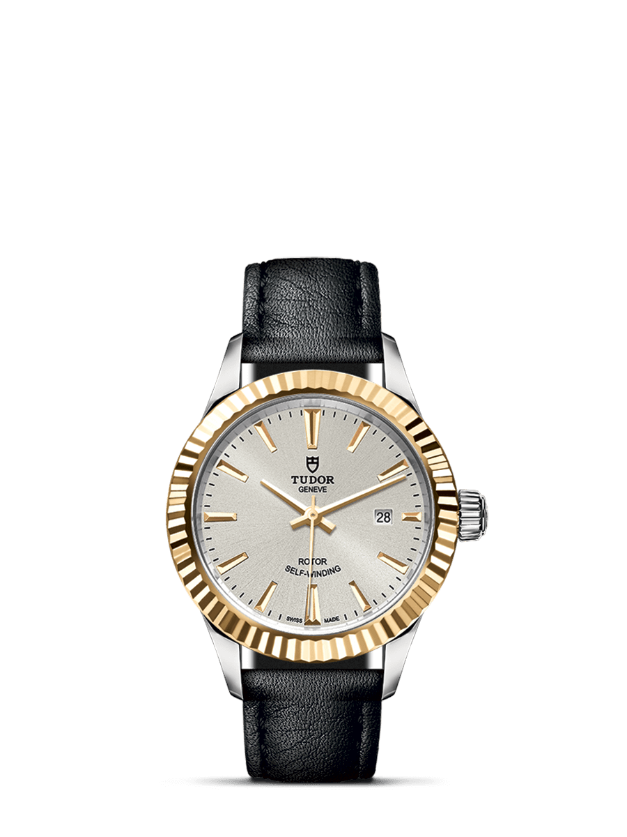 Tudor 12113-0020 : Style 28 Stainless Steel / Yellow Gold / Fluted / Silver / Strap