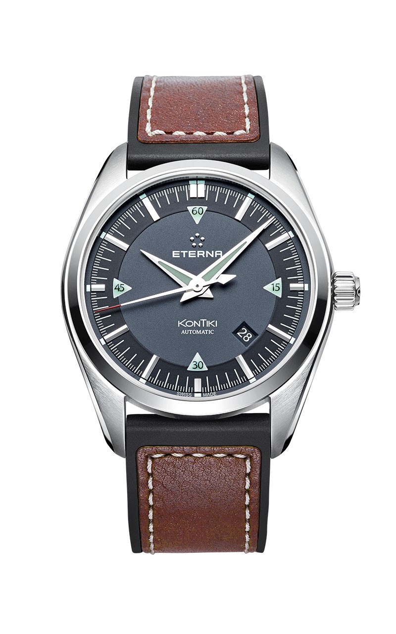 Eterna 1222.41.41.1301 : KonTiki Date Black / Strap