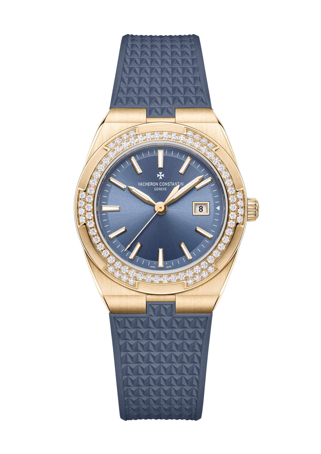 Vacheron Constantin 1225V/000R-H014 : Overseas Quartz Pink Gold - Diamond / Blue