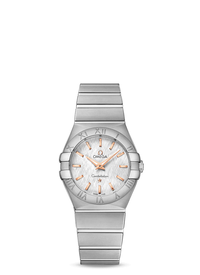 Omega 123.10.27.60.02.004 : Constellation Quartz 27 Polished Stainless Steel / Silver Silk
