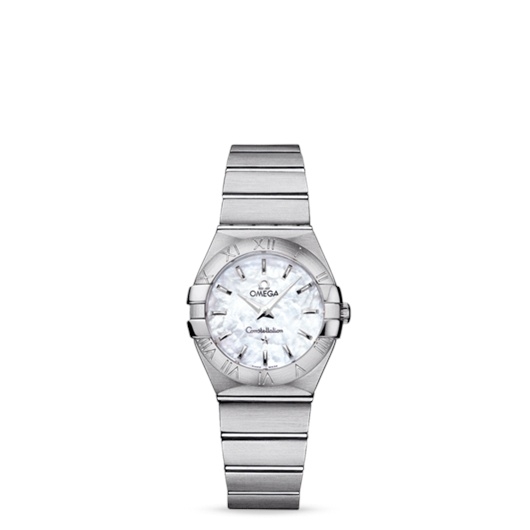 Omega 123.10.27.60.05.001 : Constellation Quartz 27 Brushed Stainless Steel / MOP