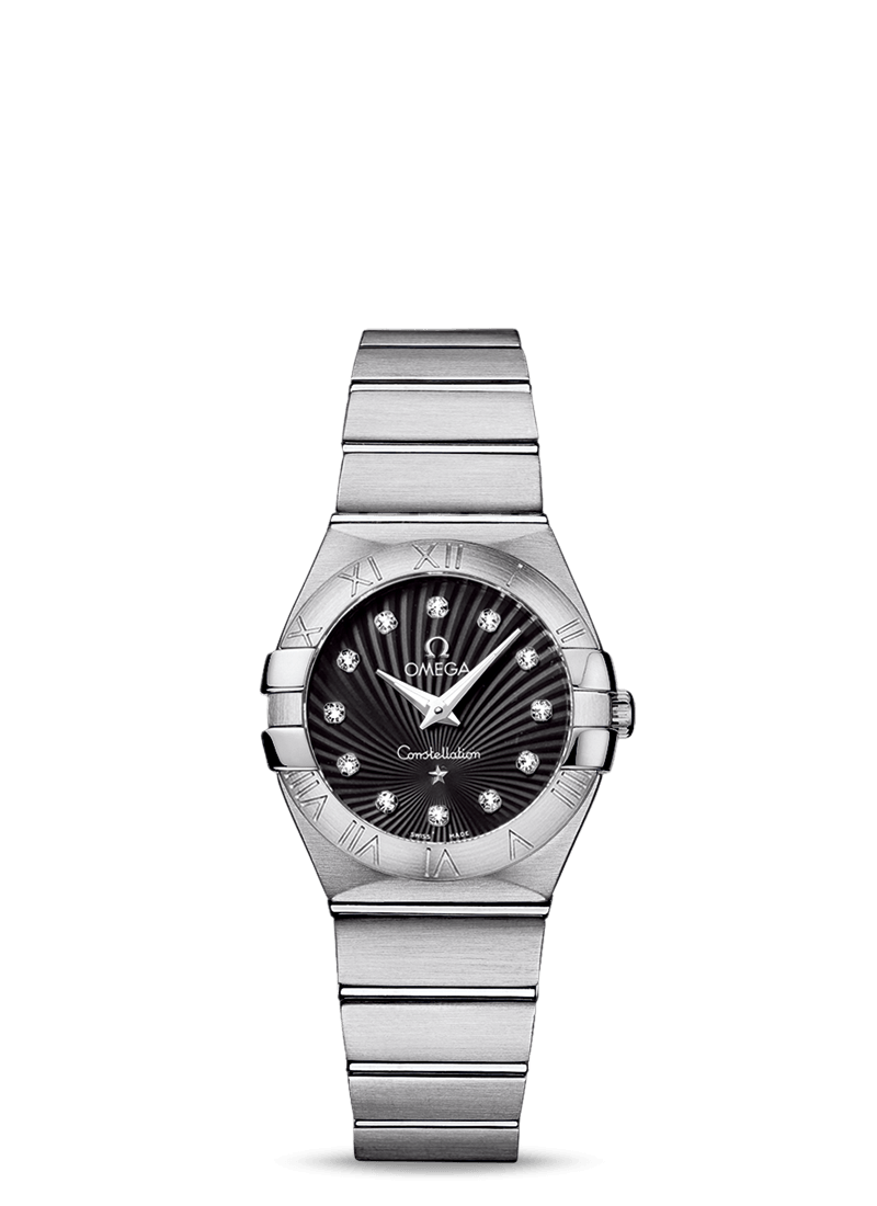 Omega 123.10.27.60.51.001 : Constellation Quartz 27 Brushed Stainless Steel / Black Supernova