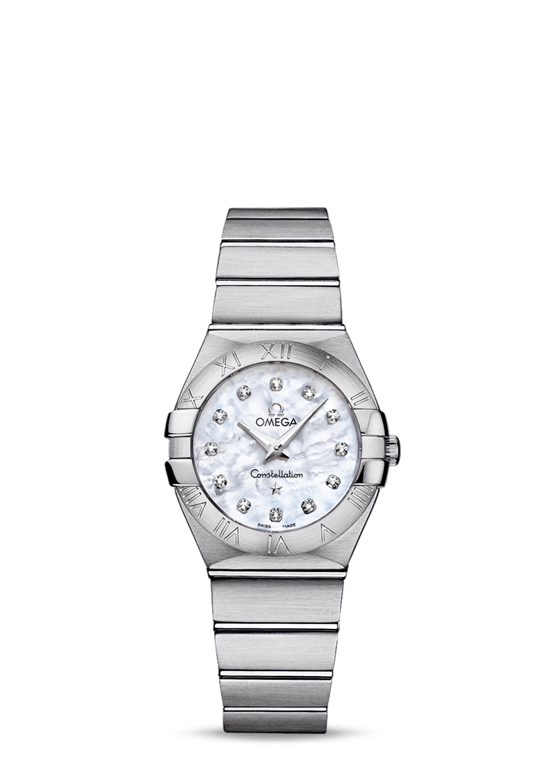 Omega 123.10.27.60.55.001 : Constellation Quartz 27 Brushed Stainless Steel / MOP