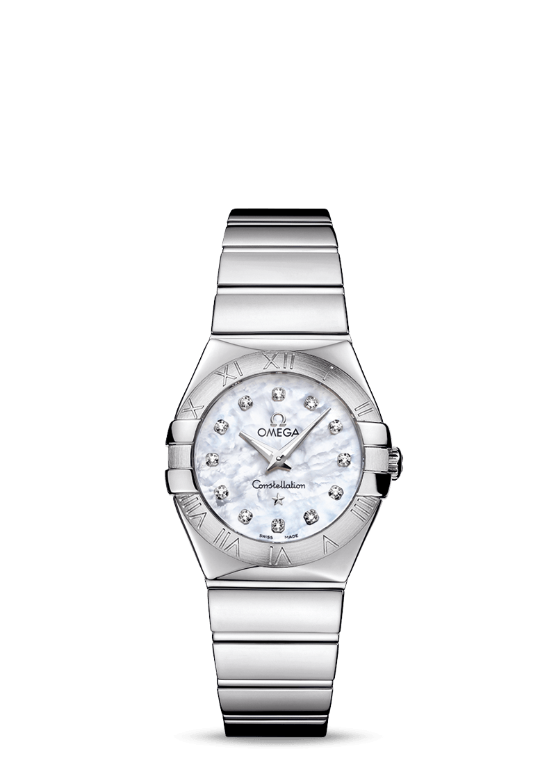 Omega 123.10.27.60.55.002 : Constellation Quartz 27 Polished Stainless Steel / MOP