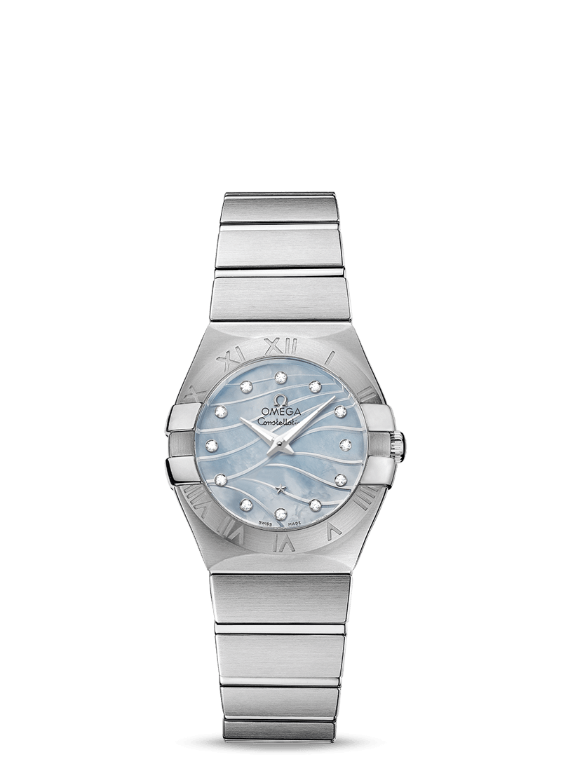 Omega 123.10.27.60.57.001 : Constellation Quartz 27 Brushed Stainless Steel / Blue MOP