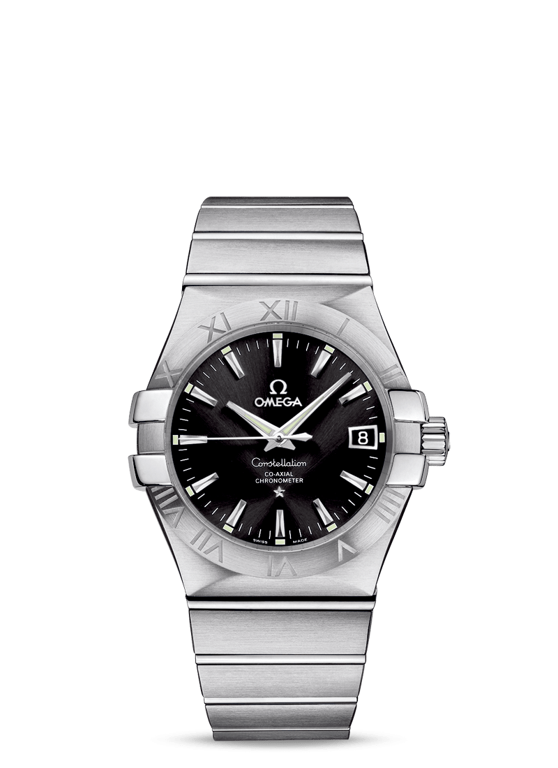 Omega 123.10.35.20.01.001 : Constellation Co-Axial 35 Stainless Steel / Black