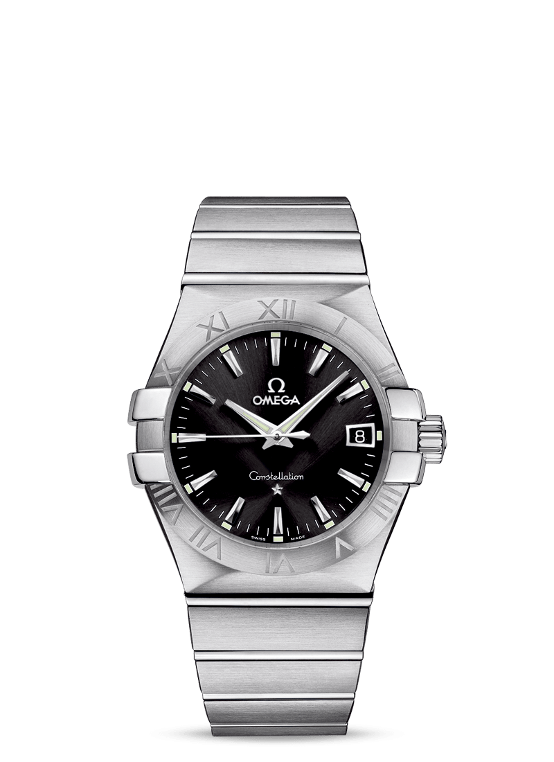 Omega 123.10.35.60.01.001 : Constellation Quartz 35 Stainless Steel / Black