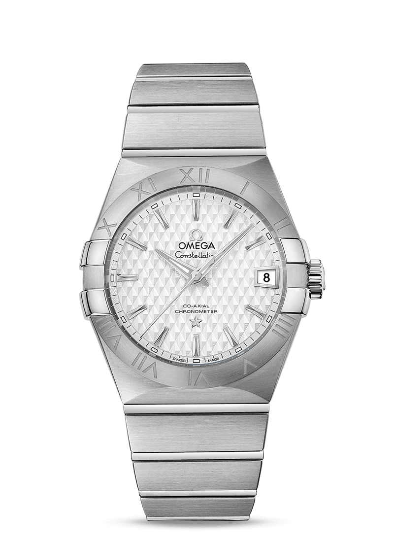 Omega 123.10.38.21.02.003 : Constellation Co-Axial 38 Stainless Steel / Silver Lozenge