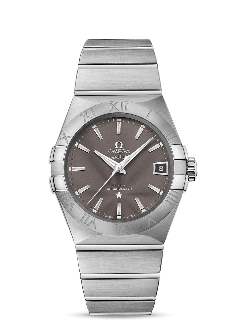 Omega 123.10.38.21.06.001 : Constellation Co-Axial 38 Stainless Steel / Grey