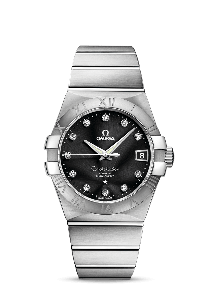 Omega 123.10.38.21.51.001 : Constellation Co-Axial 38 Stainless Steel / Black