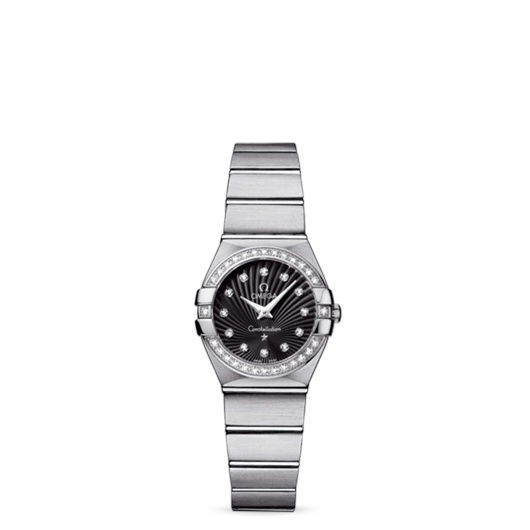 Omega 123.15.24.60.51.001 : Constellation Quartz 24 Brushed Stainless Steel / Diamond / Black Supernova