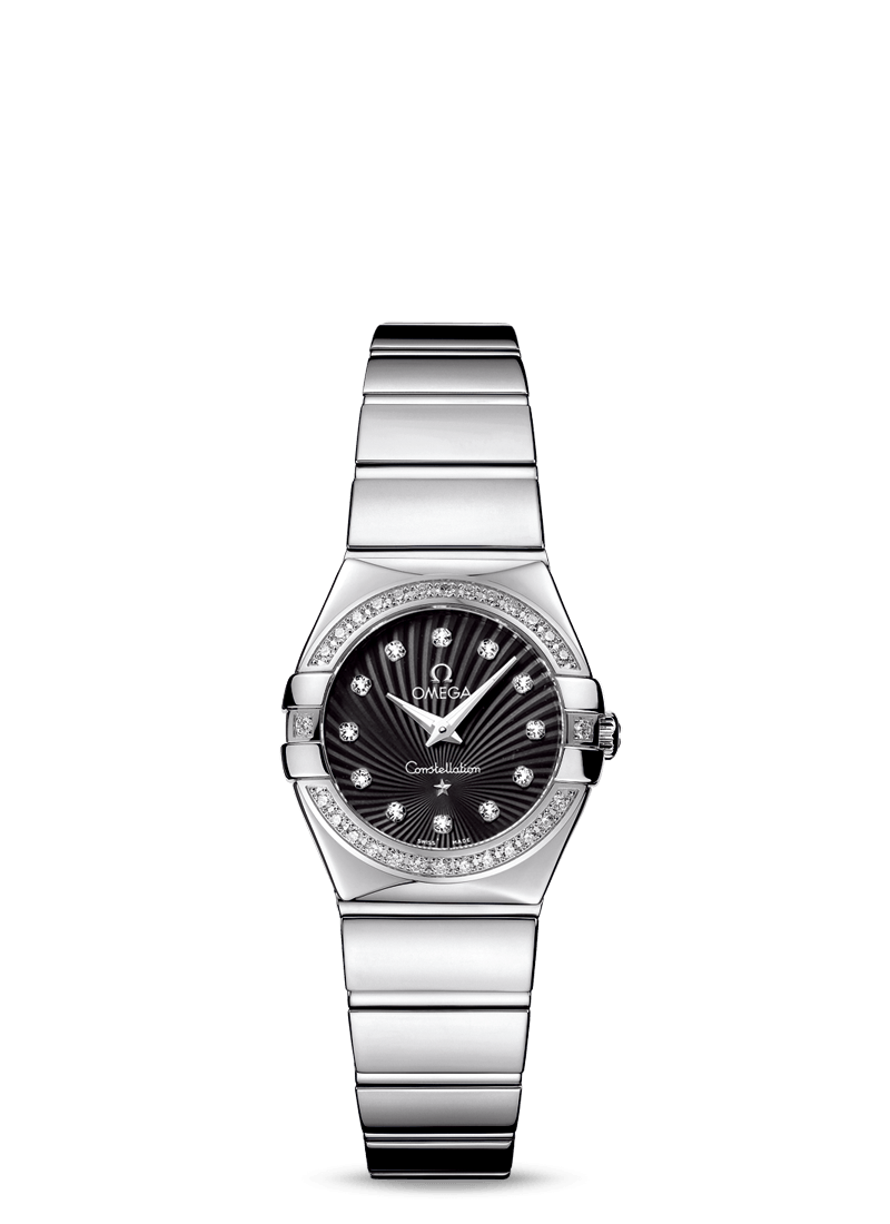 Omega 123.15.24.60.51.002 : Constellation Quartz 24 Polished Stainless Steel / Diamond / Black Supernova