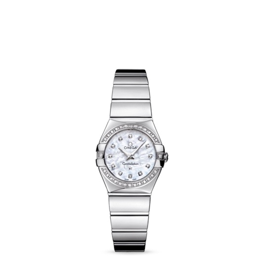 Omega 123.15.24.60.55.001 : Constellation Quartz 24 Brushed Stainless Steel / Diamond / MOP