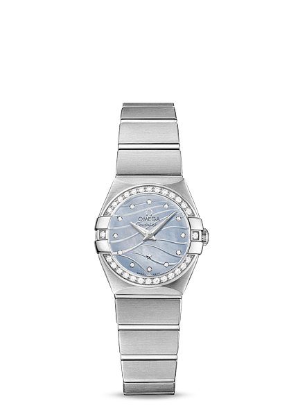 Omega 123.15.24.60.57.001 : Constellation Quartz 24 Brushed Stainless Steel / Diamond / Blue MOP